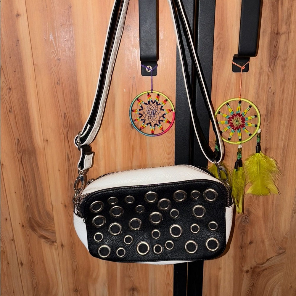 Steve Madden Black and White Crossbody Bag